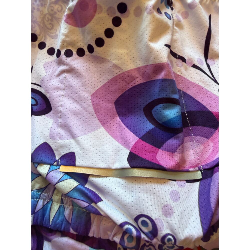 Xingrass Women’s M Cycling Jersey Purple Floral Butterfly Full Zip - Picture 11 of 11